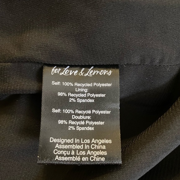 For Love and Lemons Kate Mini Dress Long Sleeve Black Floral Size Small - Picture 7 of 9